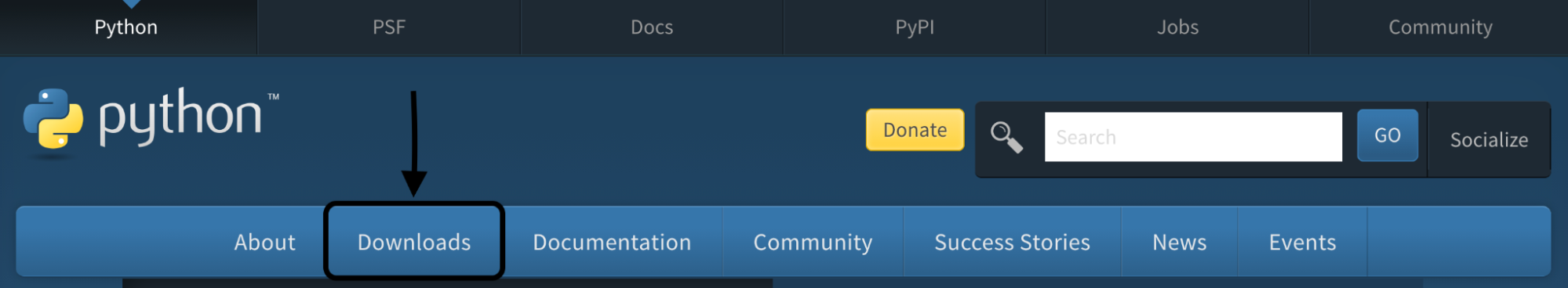 Python download page