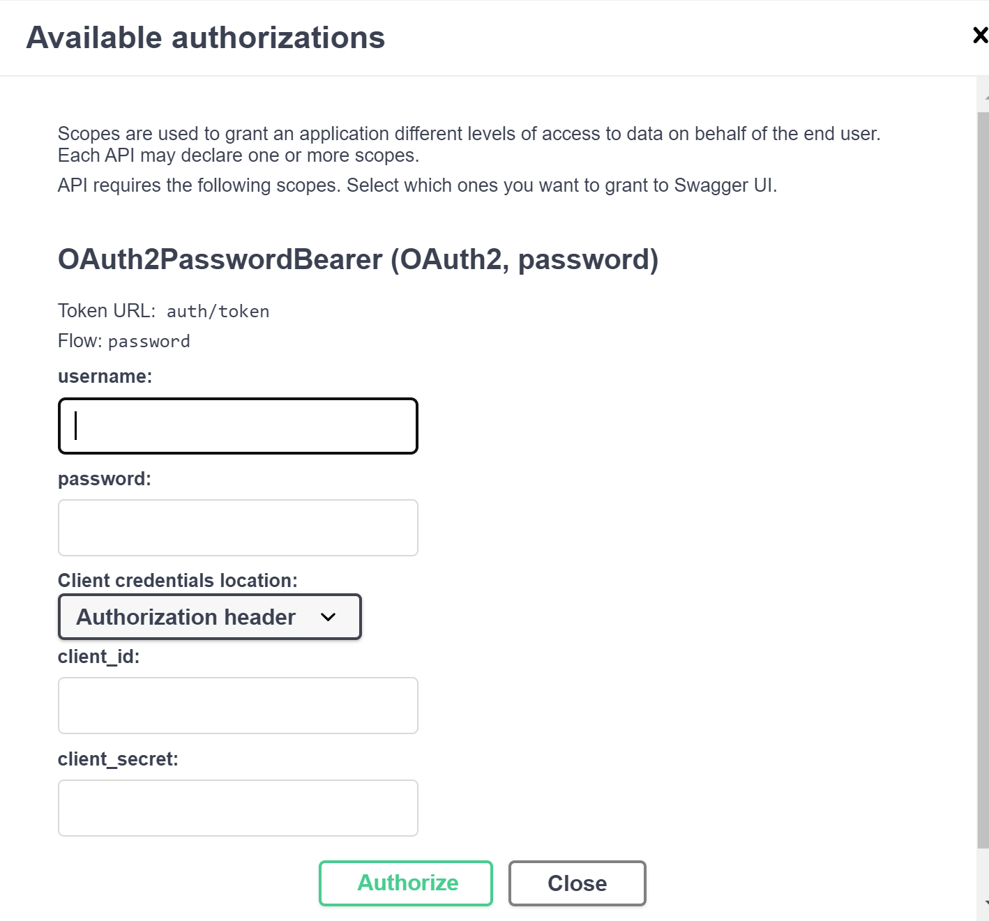 Once you have been confirmed to have been authorized and the study has been added, click &#39;Authorize&#39; located at the very top of the form and input your username and password.